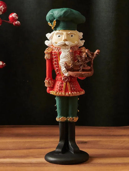Festive Nutcracker Statue, Soldier Pastry Maker, Nutcracker Sculpture, Handmade Nutcracker Soldier Decor, Festive Soldier Decor