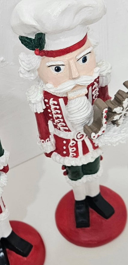 Festive Nutcracker Statue, Soldier Pastry Maker, Nutcracker Sculpture, Handmade Nutcracker Soldier Decor, Festive Soldier Decor
