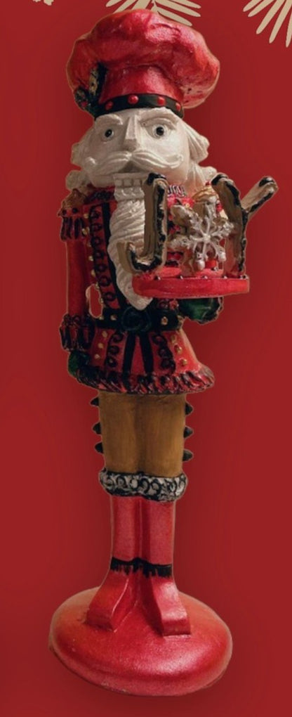 Festive Nutcracker Statue, Soldier Pastry Maker, Nutcracker Sculpture, Handmade Nutcracker Soldier Decor, Festive Soldier Decor