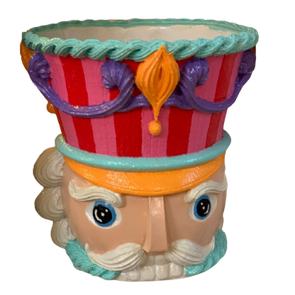 Christmas Nutcracker Pot Vase, Nutcracker Vase Planter, Nutcracker Planter, Nutcracker Vase, Holiday Nutcracker Pot Vase