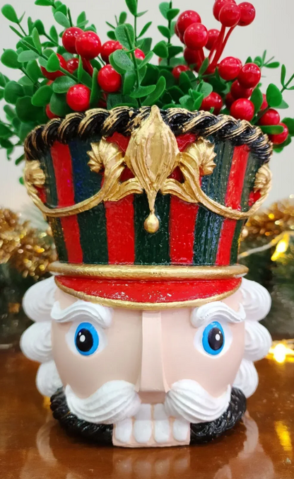 Christmas Nutcracker Pot Vase, Nutcracker Vase Planter, Nutcracker Planter, Nutcracker Vase, Holiday Nutcracker Pot Vase