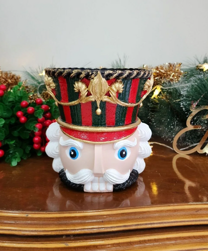 Christmas Nutcracker Pot Vase, Nutcracker Vase Planter, Nutcracker Planter, Nutcracker Vase, Holiday Nutcracker Pot Vase