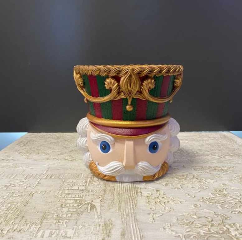 Christmas Nutcracker Pot Vase, Nutcracker Vase Planter, Nutcracker Planter, Nutcracker Vase, Holiday Nutcracker Pot Vase