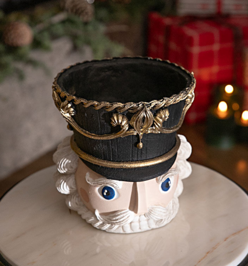 Christmas Nutcracker Pot Vase, Nutcracker Vase Planter, Nutcracker Planter, Nutcracker Vase, Holiday Nutcracker Pot Vase