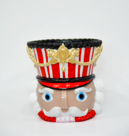 Christmas Nutcracker Pot Vase, Nutcracker Vase Planter, Nutcracker Planter, Nutcracker Vase, Holiday Nutcracker Pot Vase