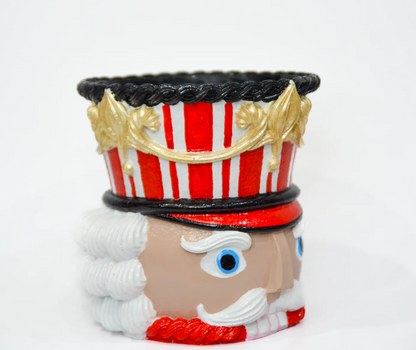 Christmas Nutcracker Pot Vase, Nutcracker Vase Planter, Nutcracker Planter, Nutcracker Vase, Holiday Nutcracker Pot Vase