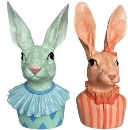 Hasenbüste Figuren, Hasenbüste Dekor, Hasen Figuren Set, Hasen Art Dekor, Hasen Dekor, Osterhasen Figur, Handgemachte Hasen Figur