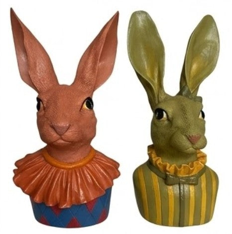 Hasenbüste Figuren, Hasenbüste Dekor, Hasen Figuren Set, Hasen Art Dekor, Hasen Dekor, Osterhasen Figur, Handgemachte Hasen Figur