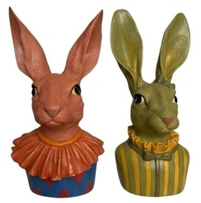 Hasenbüste Figuren, Hasenbüste Dekor, Hasen Figuren Set, Hasen Art Dekor, Hasen Dekor, Osterhasen Figur, Handgemachte Hasen Figur