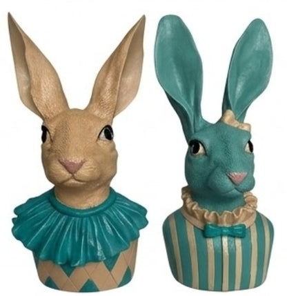 Hasenbüste Figuren, Hasenbüste Dekor, Hasen Figuren Set, Hasen Art Dekor, Hasen Dekor, Osterhasen Figur, Handgemachte Hasen Figur
