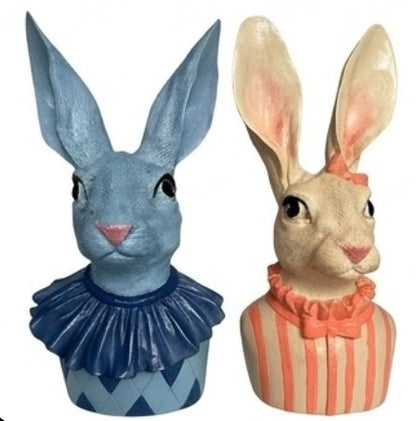Hasenbüste Figuren, Hasenbüste Dekor, Hasen Figuren Set, Hasen Art Dekor, Hasen Dekor, Osterhasen Figur, Handgemachte Hasen Figur