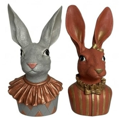 Hasenbüste Figuren, Hasenbüste Dekor, Hasen Figuren Set, Hasen Art Dekor, Hasen Dekor, Osterhasen Figur, Handgemachte Hasen Figur