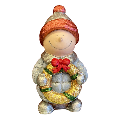 Handmade Christmas Snowman, Christmas Figurine Statue, Winter Holiday Ornament, Festive Home Decor