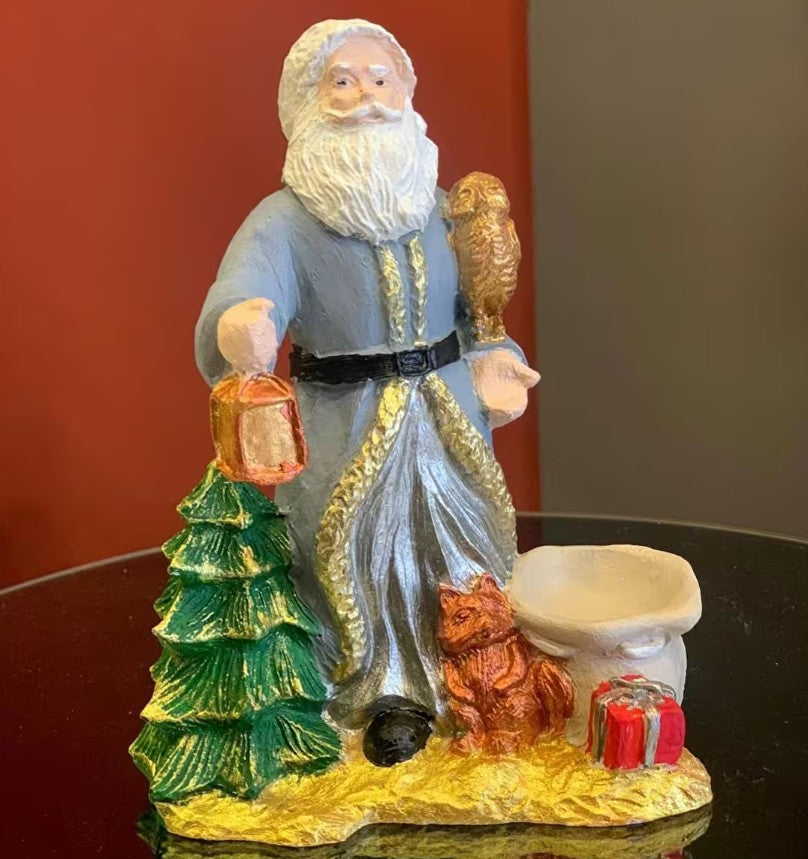 Handmade Santa Claus Decor, Handmade Santa Claus Statue, Handmade Christmas Santa, Holiday Gift Idea, Santa Claus, Santa Claus Candle Holder