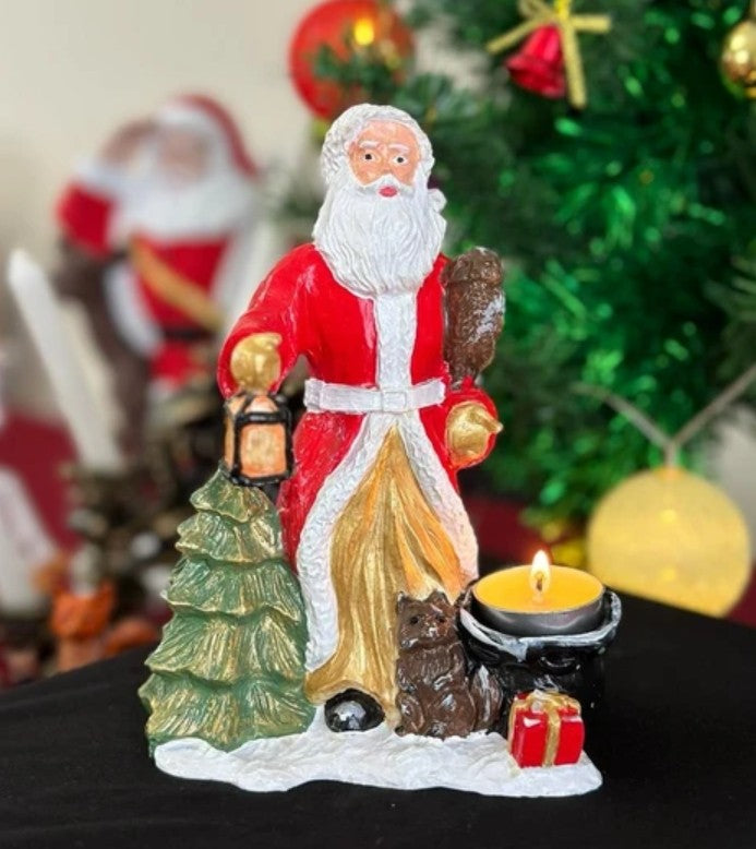 Handmade Santa Claus Decor, Handmade Santa Claus Statue, Handmade Christmas Santa, Holiday Gift Idea, Santa Claus, Santa Claus Candle Holder