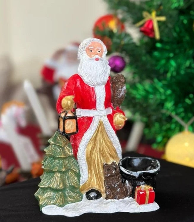 Handmade Santa Claus Decor, Handmade Santa Claus Statue, Handmade Christmas Santa, Holiday Gift Idea, Santa Claus, Santa Claus Candle Holder