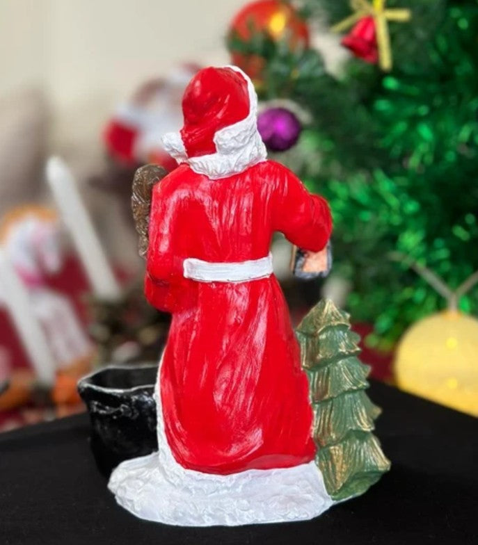 Handmade Santa Claus Decor, Handmade Santa Claus Statue, Handmade Christmas Santa, Holiday Gift Idea, Santa Claus, Santa Claus Candle Holder