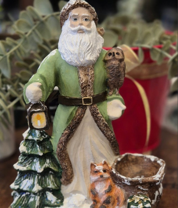 Handmade Santa Claus Decor, Handmade Santa Claus Statue, Handmade Christmas Santa, Holiday Gift Idea, Santa Claus, Santa Claus Candle Holder