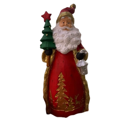 Handmade Santa Claus Decor, Christmas Figurine, Festive Table Accent, Xmas with Tree Statue