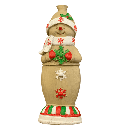 Handmade Snowman Decor, Christmas Snowman Statue, Holiday Table Ornament, Winter Home Sculpture