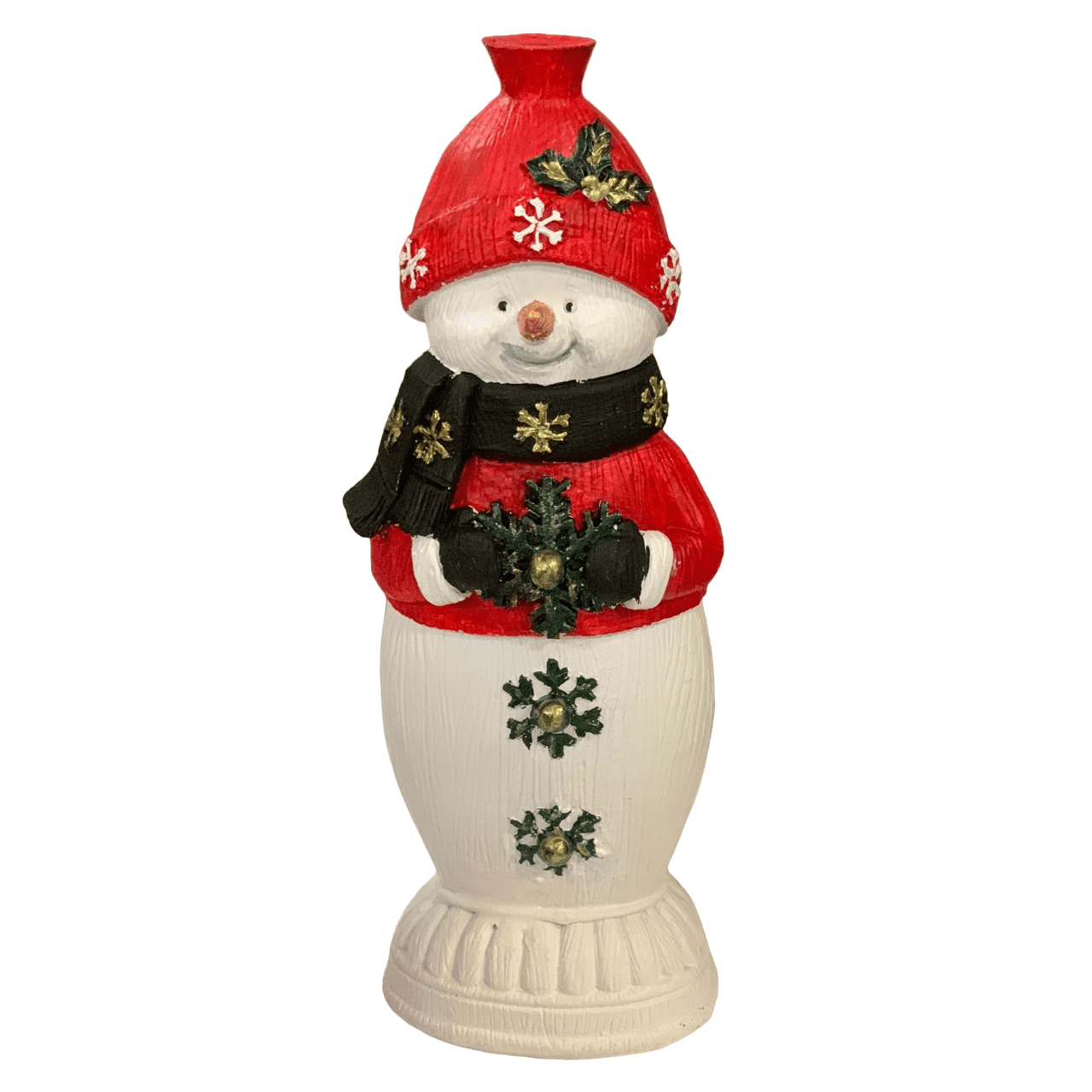 Handmade Snowman Decor, Christmas Snowman Statue, Holiday Table Ornament, Winter Home Sculpture