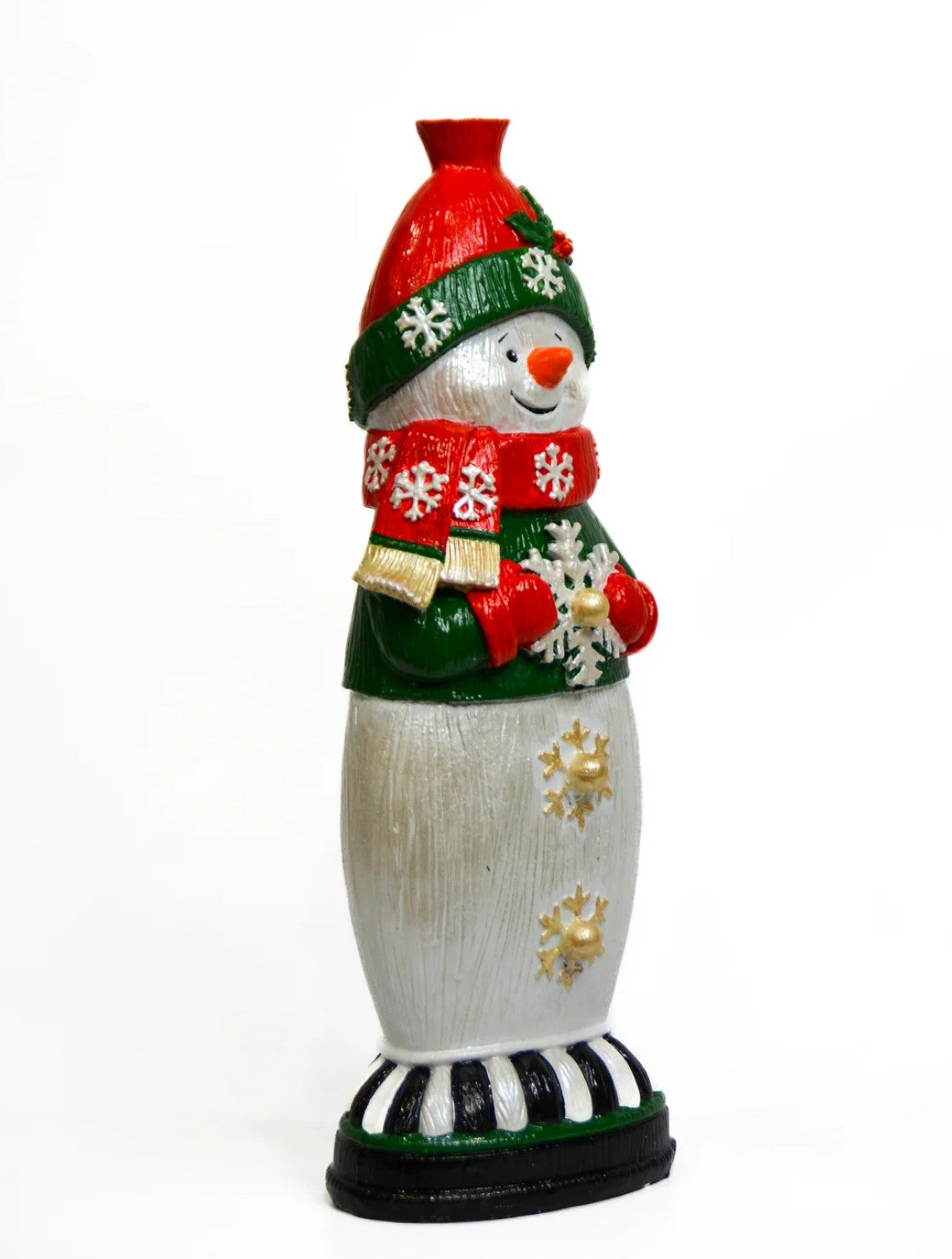Handmade Snowman Decor, Christmas Snowman Statue, Holiday Table Ornament, Winter Home Sculpture