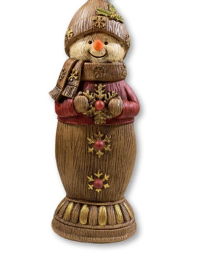 Handmade Snowman Decor, Christmas Snowman Statue, Holiday Table Ornament, Winter Home Sculpture
