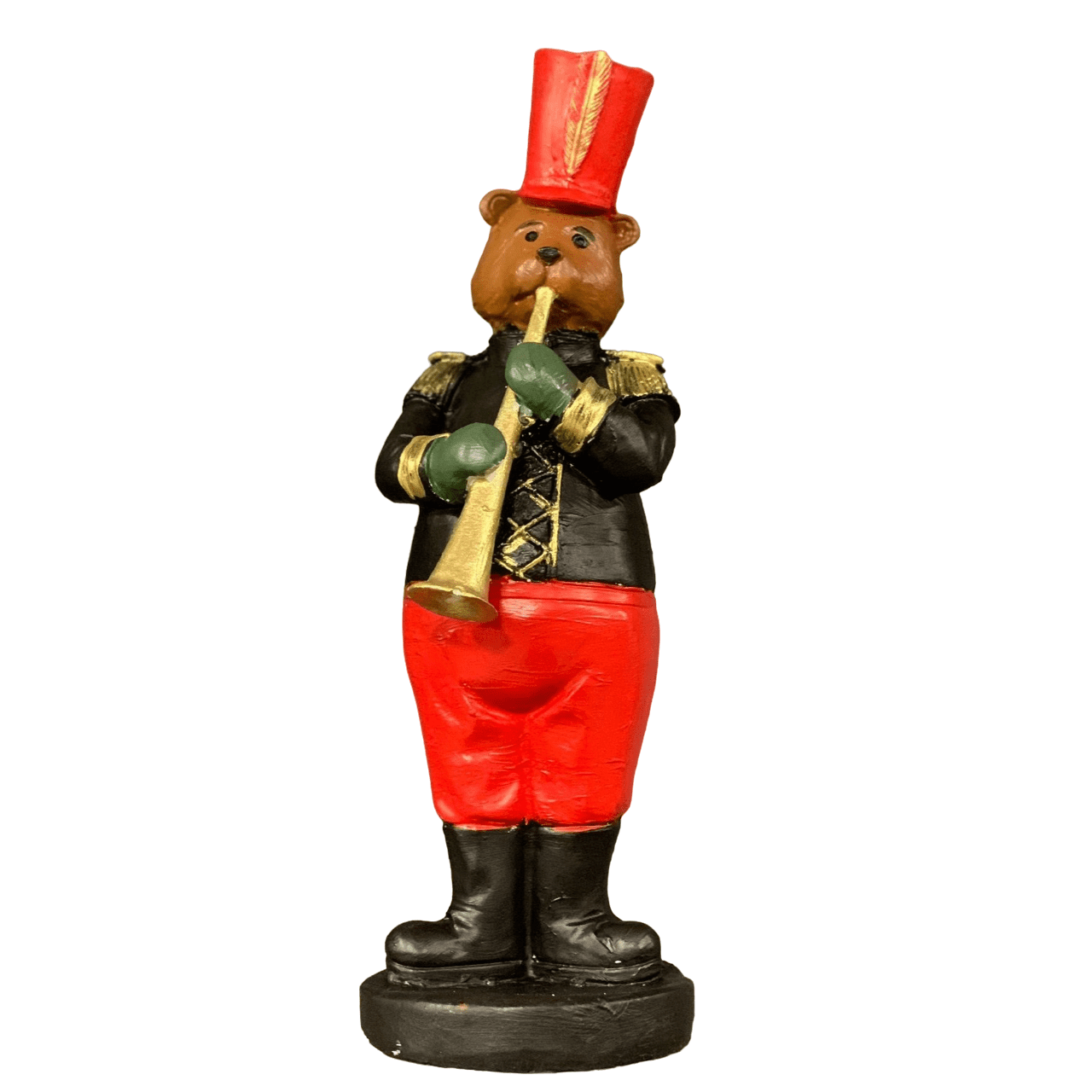 Handmade Saxophone Bear Decor, Christmas Bear Figurine, Holiday Table Ornament