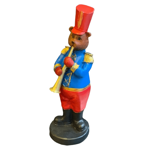 Handmade Saxophone Bear Decor, Christmas Bear Figurine, Holiday Table Ornament