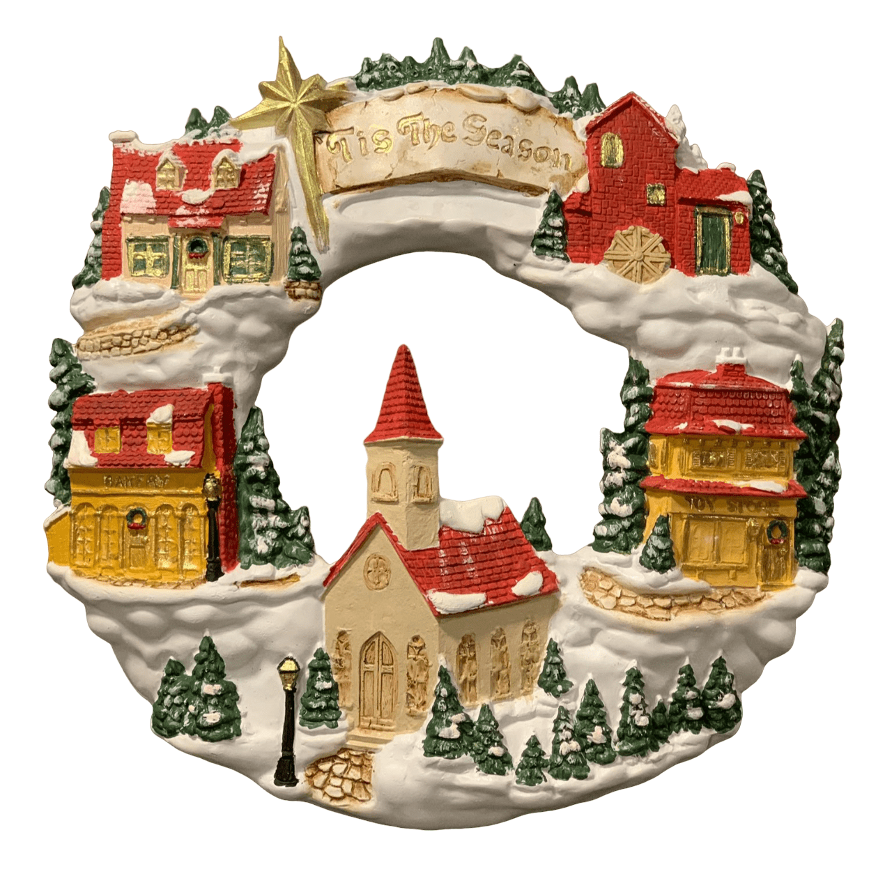 3D Wall Art Decor, Winter Village Sculpture, Holiday Themed Wall Accent, Seasonal Home Decoration