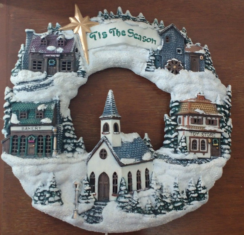 3D Wall Art Decor, Winter Village Sculpture, Holiday Themed Wall Accent, Seasonal Home Decoration