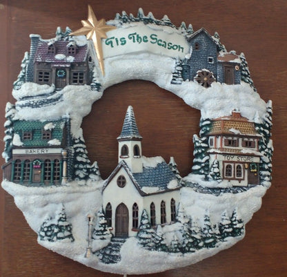 3D Wall Art Decor, Winter Village Sculpture, Holiday Themed Wall Accent, Seasonal Home Decoration