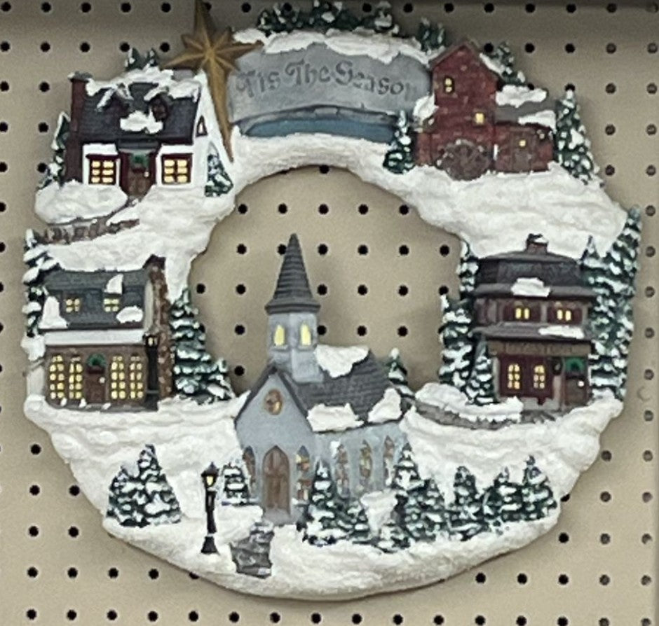 3D Wall Art Decor, Winter Village Sculpture, Holiday Themed Wall Accent, Seasonal Home Decoration