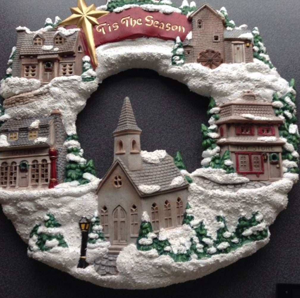 3D Wall Art Decor, Winter Village Sculpture, Holiday Themed Wall Accent, Seasonal Home Decoration