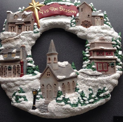3D Wall Art Decor, Winter Village Sculpture, Holiday Themed Wall Accent, Seasonal Home Decoration