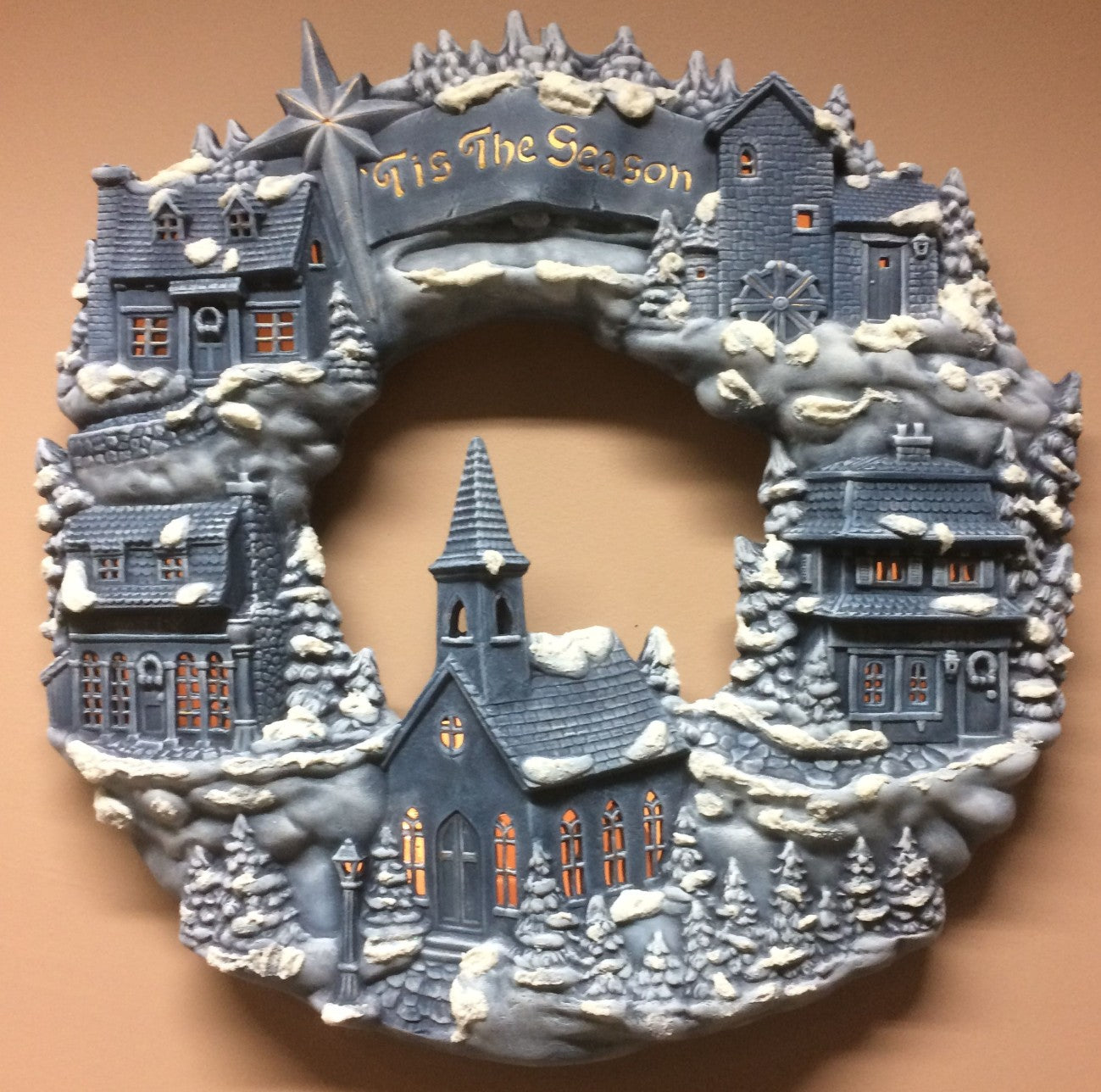 3D Wall Art Decor, Winter Village Sculpture, Holiday Themed Wall Accent, Seasonal Home Decoration