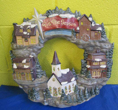 3D Wall Art Decor, Winter Village Sculpture, Holiday Themed Wall Accent, Seasonal Home Decoration