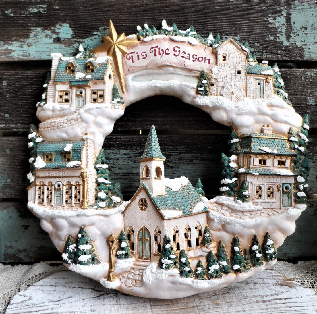 3D Wall Art Decor, Winter Village Sculpture, Holiday Themed Wall Accent, Seasonal Home Decoration