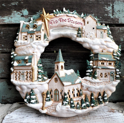 3D Wall Art Decor, Winter Village Sculpture, Holiday Themed Wall Accent, Seasonal Home Decoration