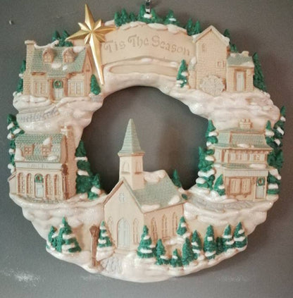 3D Wall Art Decor, Winter Village Sculpture, Holiday Themed Wall Accent, Seasonal Home Decoration