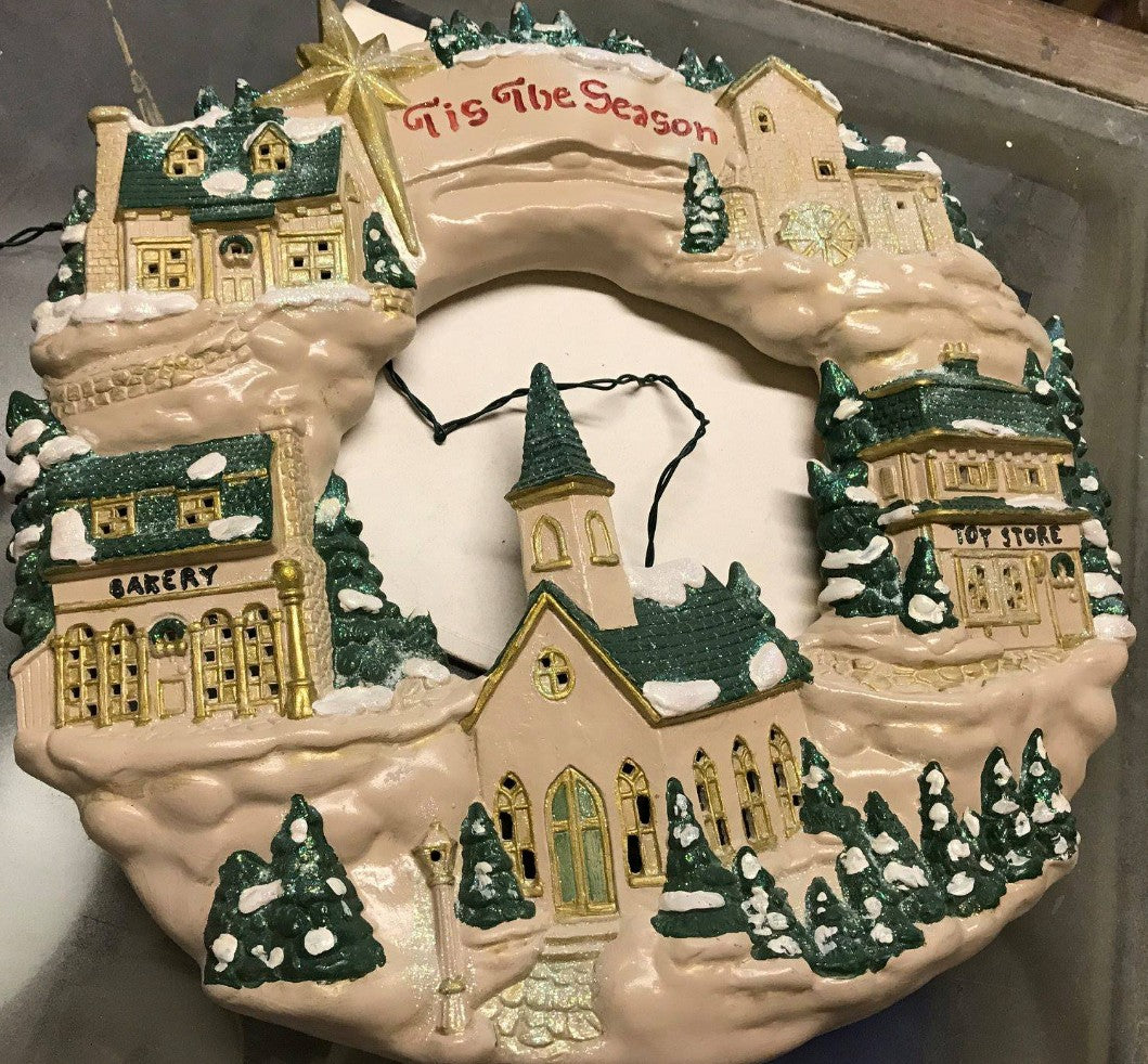 3D Wall Art Decor, Winter Village Sculpture, Holiday Themed Wall Accent, Seasonal Home Decoration