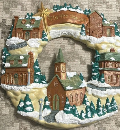 3D Wall Art Decor, Winter Village Sculpture, Holiday Themed Wall Accent, Seasonal Home Decoration