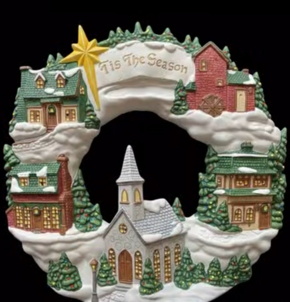 3D Wall Art Decor, Winter Village Sculpture, Holiday Themed Wall Accent, Seasonal Home Decoration