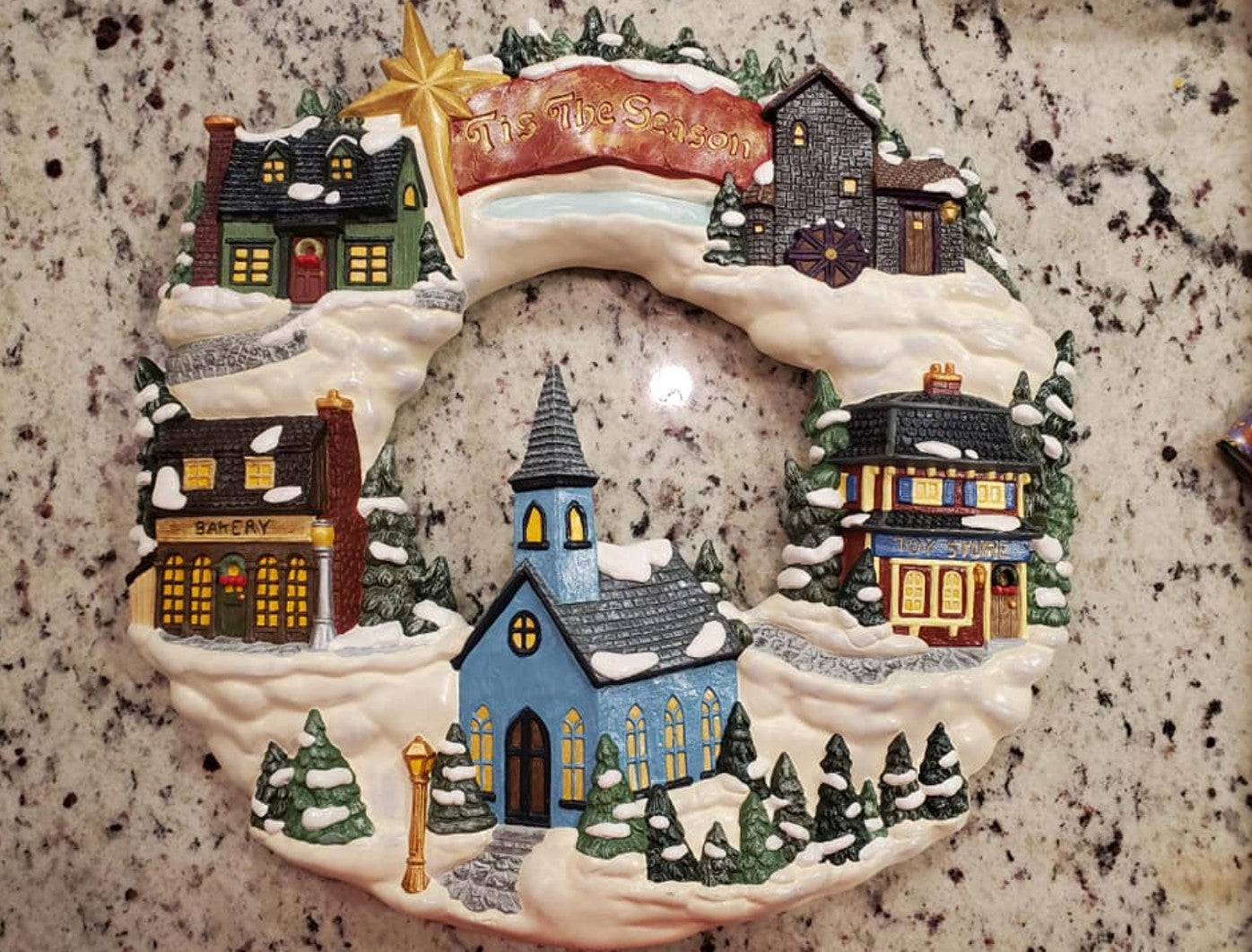 3D Wall Art Decor, Winter Village Sculpture, Holiday Themed Wall Accent, Seasonal Home Decoration