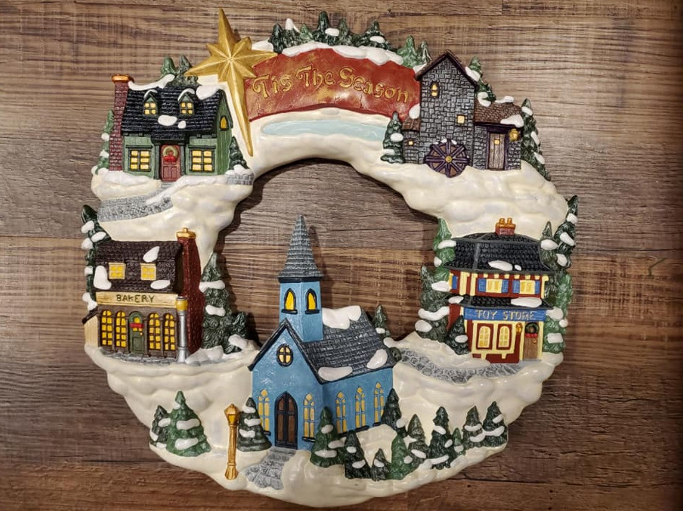 3D Wall Art Decor, Winter Village Sculpture, Holiday Themed Wall Accent, Seasonal Home Decoration