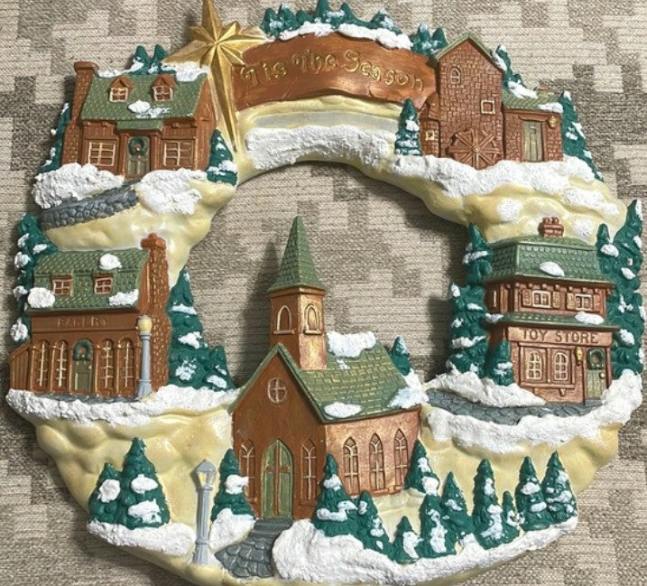 3D Wall Art Decor, Winter Village Sculpture, Holiday Themed Wall Accent, Seasonal Home Decoration