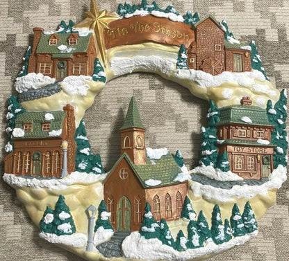 3D Wall Art Decor, Winter Village Sculpture, Holiday Themed Wall Accent, Seasonal Home Decoration
