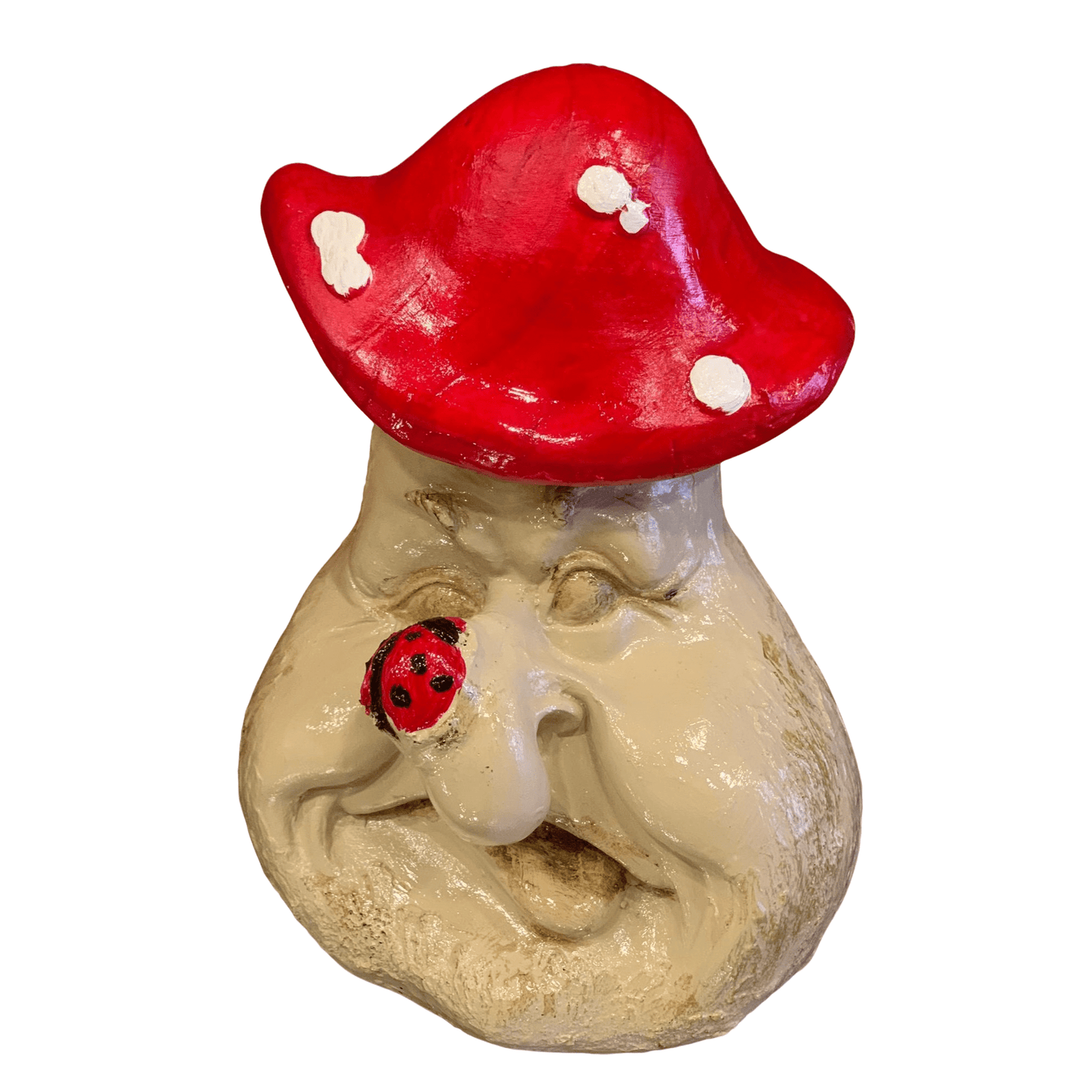Angry Face Mushroom Statue, Unique Angry Mushroom Garden Statue, Mushroom Gnome Angry Face Statue, Handcrafted Grumpy Mushroom Statue