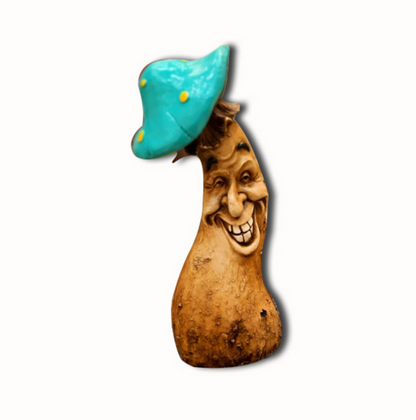 Funny Smiling Mushroom Statue, Mushroom Figurine with Big Smile, Polyester Smiling Mushroom Statue, Large Smiling Mushroom Sculpture