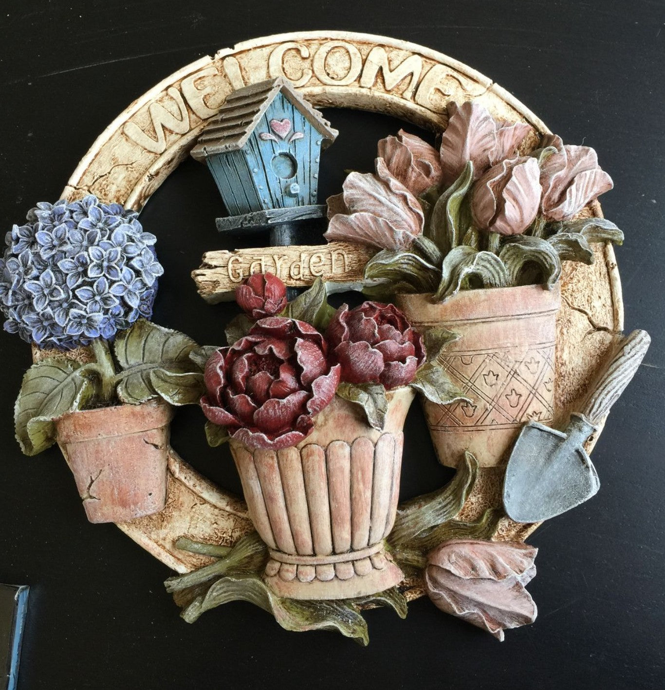 3D Welcome Door Hanging, Handmade Welcome Sign, 3D Floral Door Decoration, Handmade Garden Welcome Plaque, Front Door Art, Welcome Wall Art